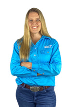 Load image into Gallery viewer, Pilbara Womens Workshirt Half button - Working Blue