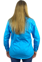 Load image into Gallery viewer, Pilbara Womens Workshirt Half button - Working Blue