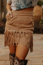 Load image into Gallery viewer, Soft Brown Skirt with Tassels and Pockets!